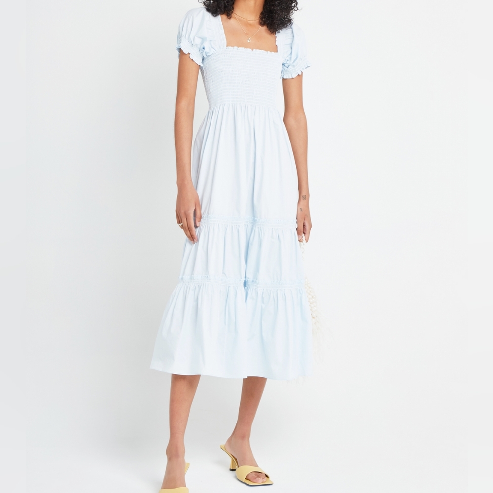 O.p.t. Square Neck smocked maxi dress